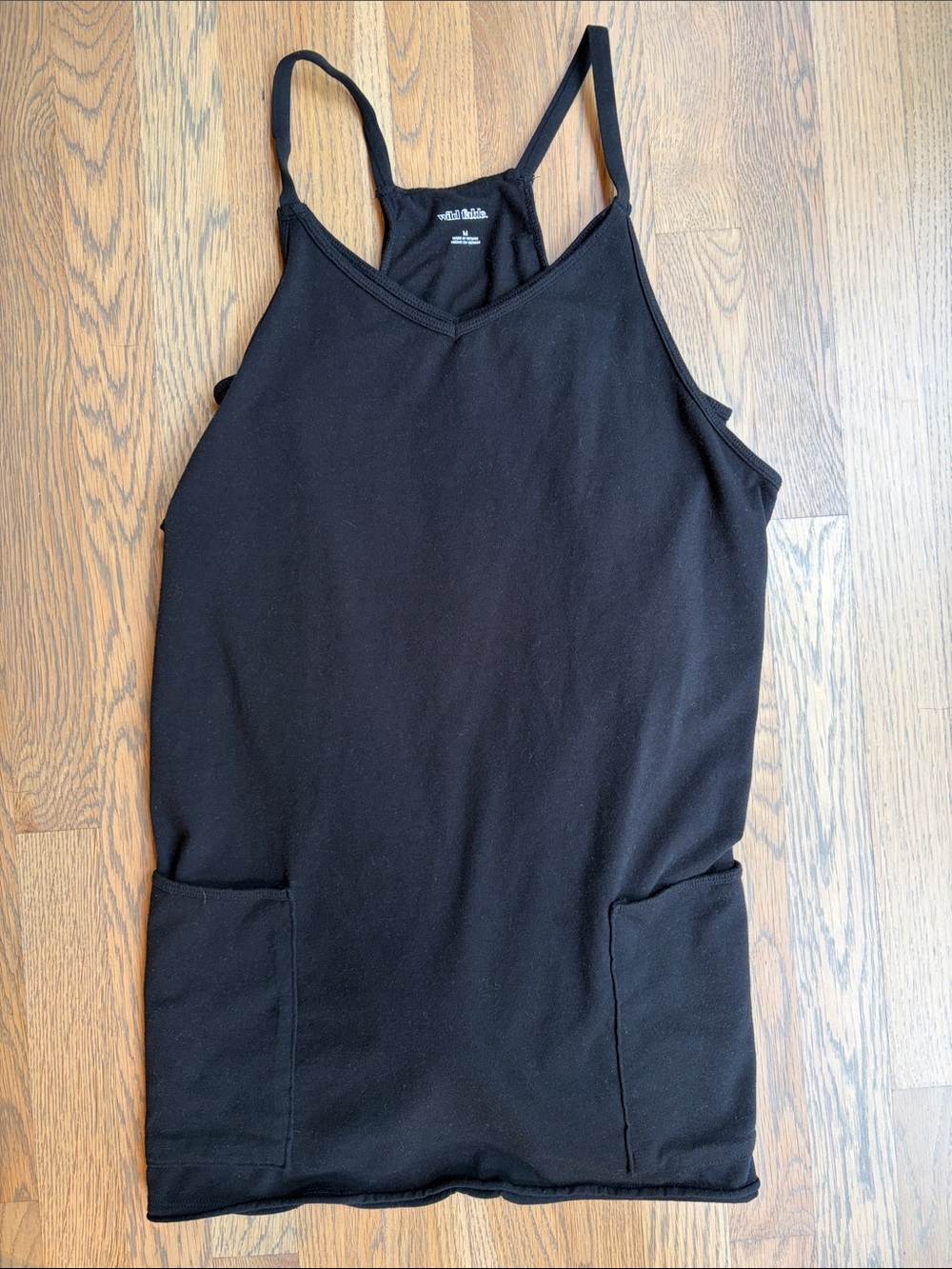 wild fable Black Sleeveless Tank Dress with Front Pockets